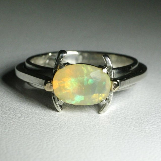 Ethiopian Opal Sunrise Ring